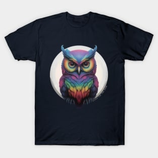 Awesome Rainbow Night Owl design T-Shirt